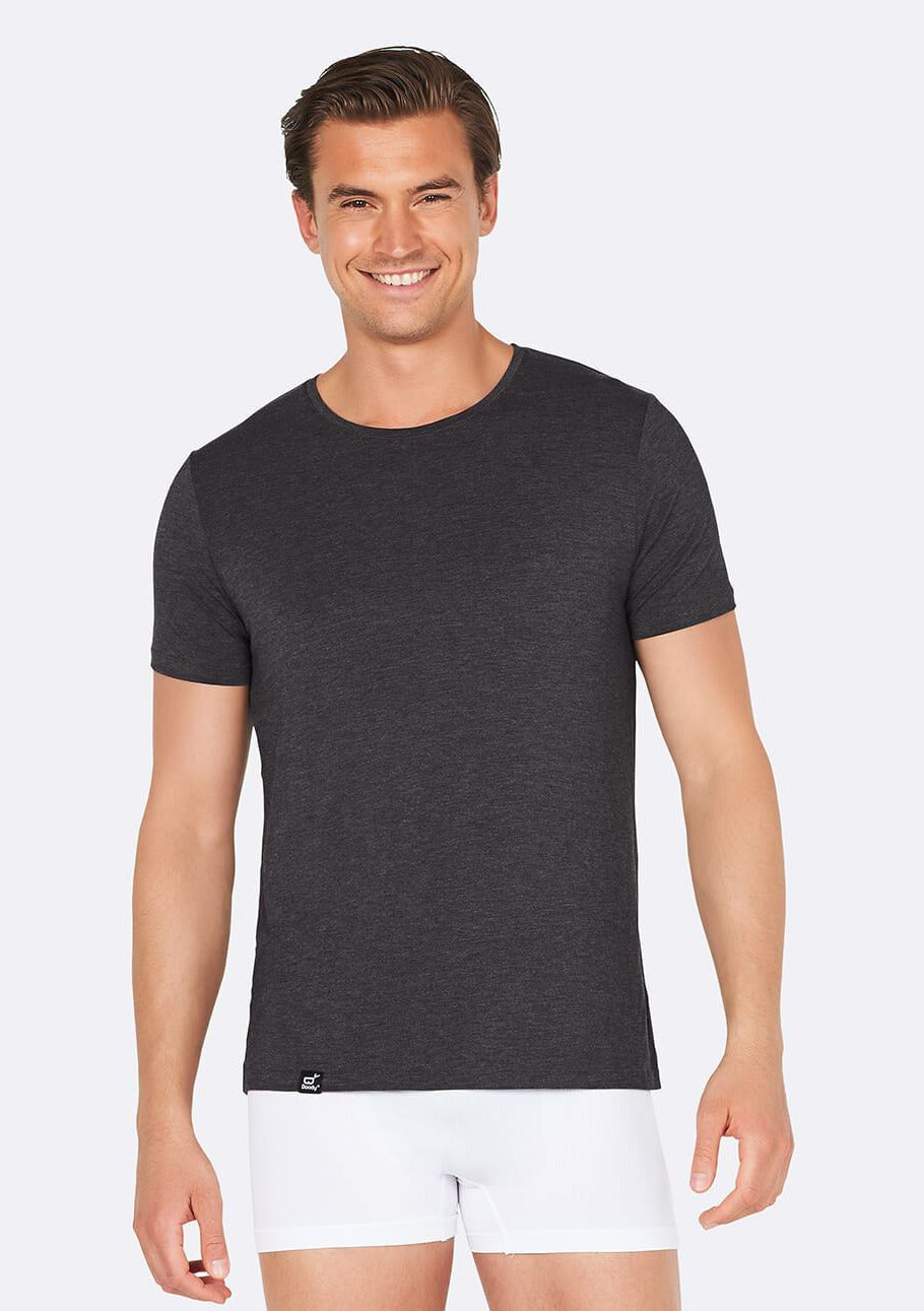 Boody Men's Crew Neck T-Shirt Dark Marle Front