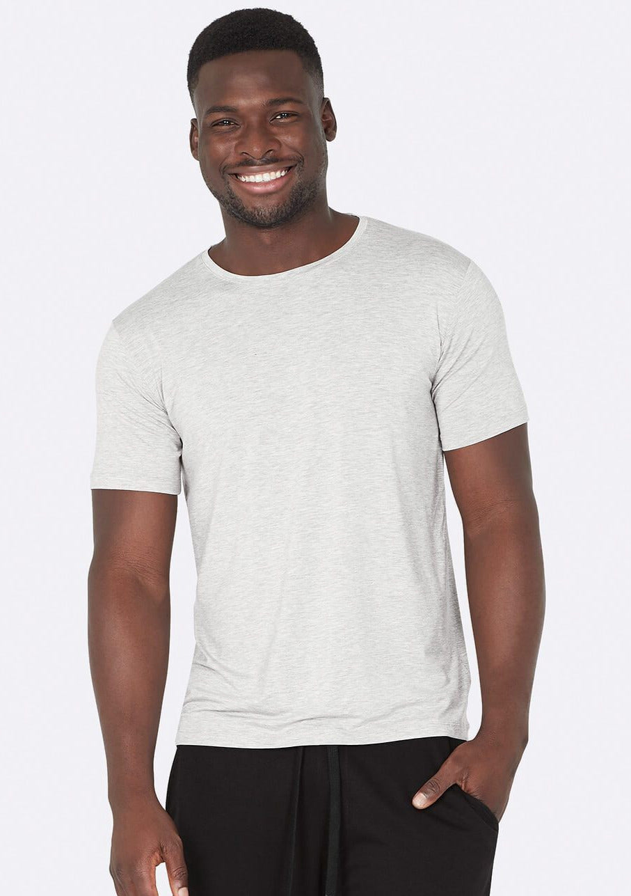 Boody Men's Crew Neck T-Shirt Light Marle Front