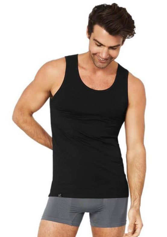 Boody Mens Tank Top Black Front